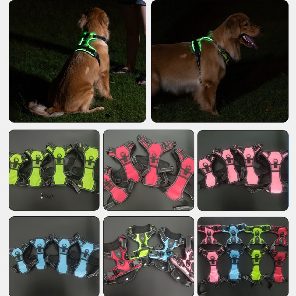 Tech Dog Accessories - Light Up LED Dog Harness Rechargeable