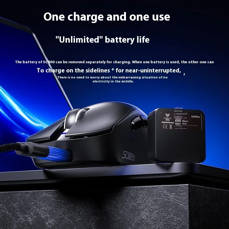 Power Bank Wireless - AULA SC900 Mouse Mouse Paw3950 Tri