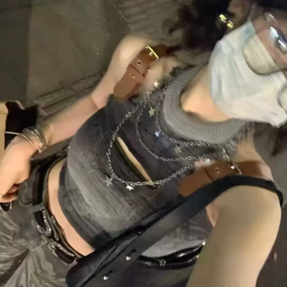 Sexy Y2K Layered Star Dangle P - Tech Wear Accessories 评论和价格