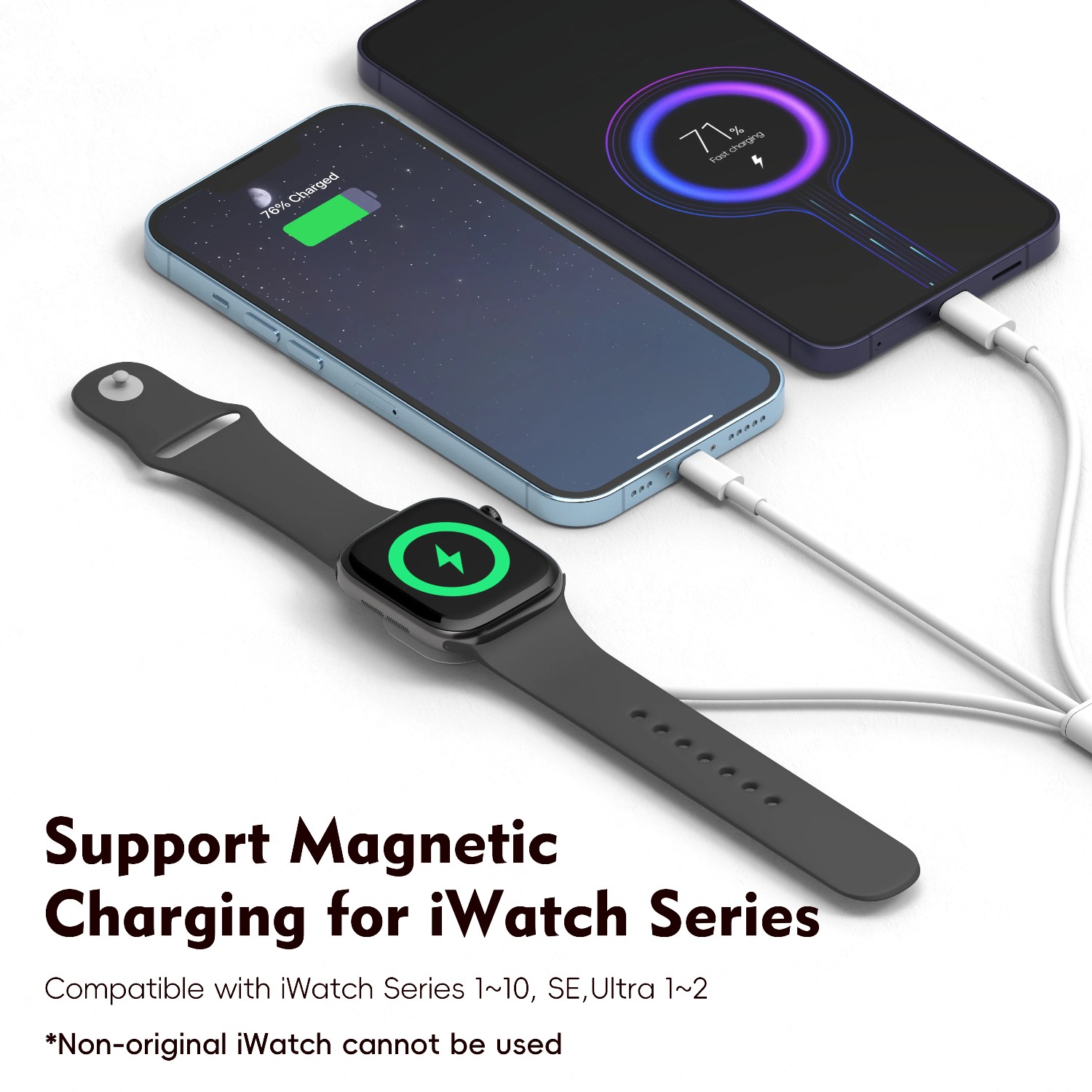 3 in 1  Magnetic Watch Charger - Power Bank Wireless 评论和价格