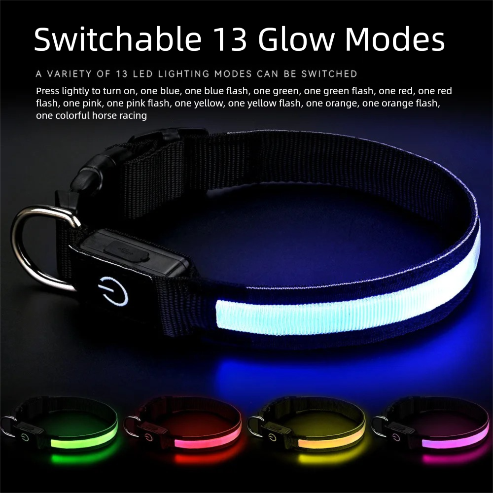 LED Dog Collar USB Rechargeabl - Tech Dog Accessories 评论和价格