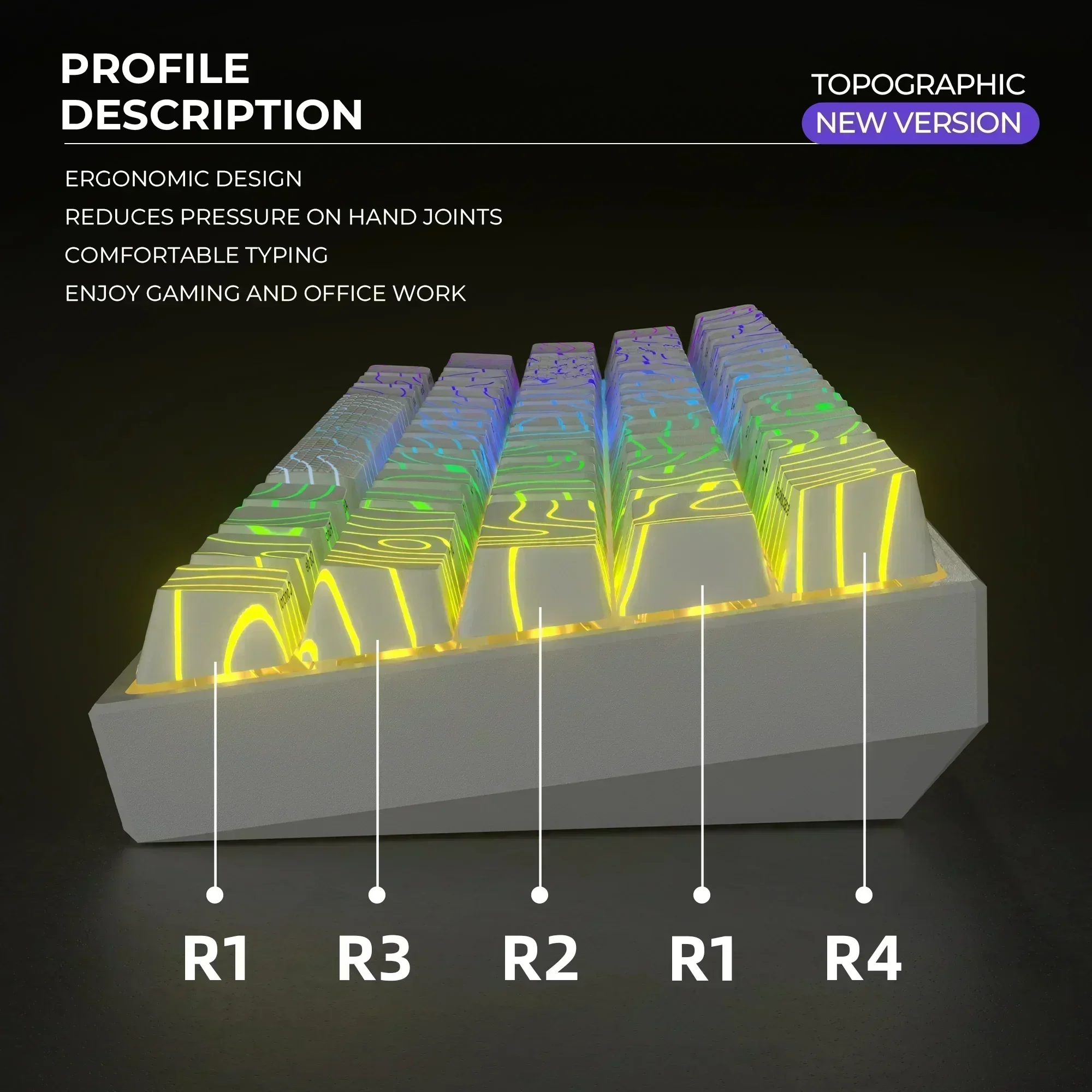 XVX Keycaps Topographic New Ve - Tech Accessories Key 评论和价格